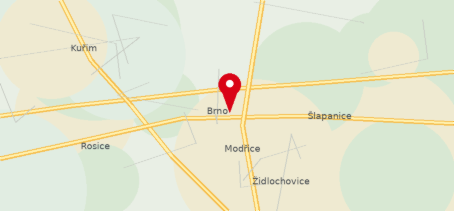 Mapa Brna a okolí
